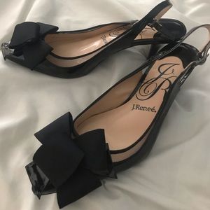 J Renee’ Black Bow Toe Heels